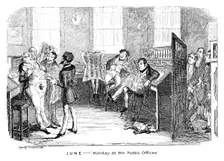 June - Holiday at the Public Offices c1836.Artist: George Cruikshank