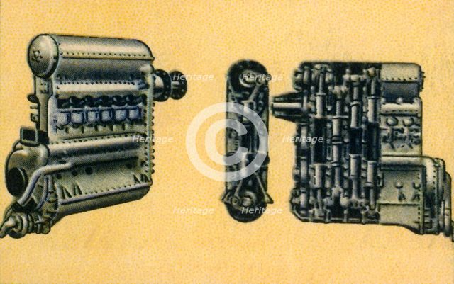 Junkers 700-800 horse power diesel aircraft engine, 1932.  Creator: Unknown.