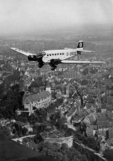Junkers Ju 52 aircraft D-2600 over Nuremberg, Germany, 1934