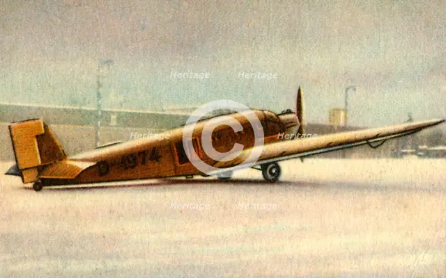 Junkers Ju 52 plane, 1932. Creator: Unknown.