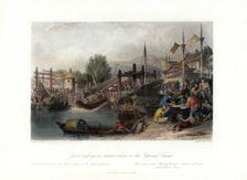 Junks Passing an Inclined Plane on the Imperial Canal China, c1840.Artist: W Floyd