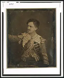 Junius Booth, half-length portrait, three-quarters to the left, in...between 1844 and 1852. Creator: Mathew Brady