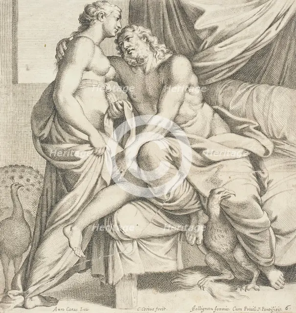 Juno and Jupiter, 1657. Creators: Carlo Cesi, Annibale Carracci.