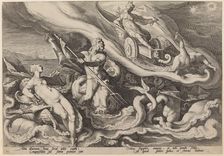 Juno Complaining to Oceanus and Tethys about Callisto, c. 1589. Creator: Goltzius, Workshop of Hendrick, after Hendrick Gol