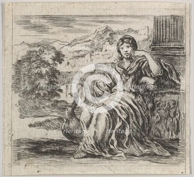 Juno, from 'Game of Mythology' (Jeu de la Mythologie), 1644. Creator: Stefano della Bella.