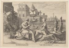 Juno in the Form of Beroe, Warning Semele, c. 1615. Creator: Goltzius, Workshop of Hendrick, after Hendrick Gol