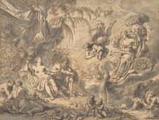 Juno on Her Chariot VIsiting a Young Woman and a Rivergod, late 17th-mid 18th century. Creator: Richard van Orley