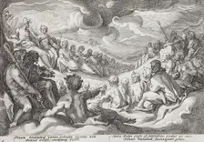 Jupiter Taking Council from the Gods about the Destruction of the Universe, published 1589. Creator: Hendrik Goltzius
