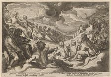 Jupiter Taking Counsel from the Gods about the Destruction of the Universe, 1589. Creator: Goltzius, Workshop of Hendrick, after Hendrick Gol