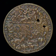 Jupiter Thundering against the Giants [reverse], 1547 or after. Creator: Leone Leoni