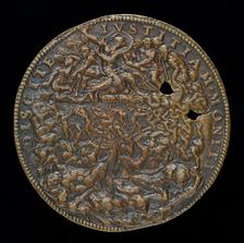 Jupiter Thundering against the Giants [reverse], 1547 or after. Creator: Leone Leoni
