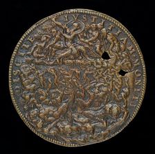 Jupiter Thundering against the Giants [reverse], 1547 or after. Creator: Leone Leoni