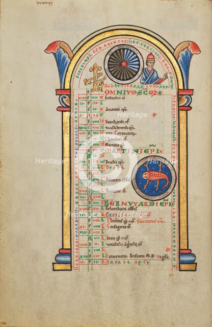 Jupiter (?); Zodiacal Sign of Scorpio; Stammheim Missal probably 1170s. Creator: Unknown.
