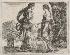 Jupiter and Calisto, from Game of Mythology (Jeu de la Mythologie), 1644. Creator: Stefano della Bella