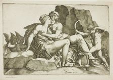 Jupiter and Callisto, 1560/70. Creators: Domenico Vito, Francesco Primaticcio