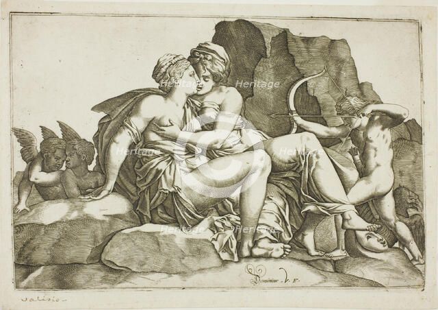 Jupiter and Callisto, 1560/70. Creators: Domenico Vito, Francesco Primaticcio.