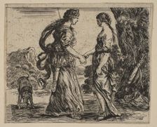 Jupiter and Callisto, from Game of Mythology (Jeu de la Mythologie), 1644. Creator: Stefano della Bella