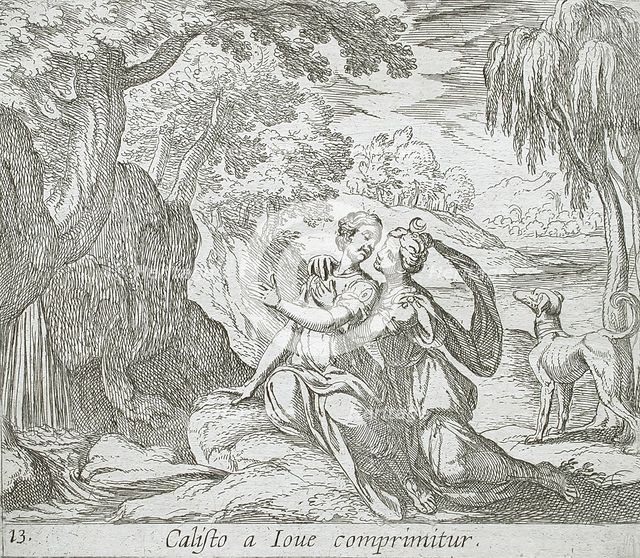 Jupiter and Callisto, published 1606. Creators: Antonio Tempesta, Wilhelm Janson.