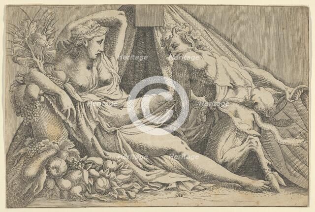 Jupiter and Antiope, 1540-45. Creator: Antonio Fantuzzi.