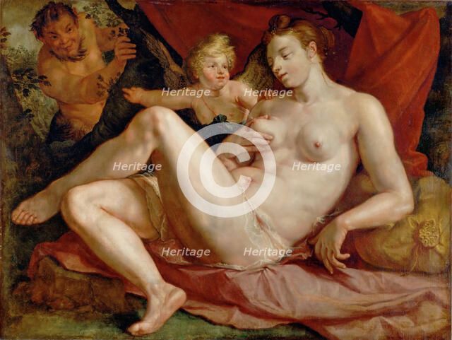 Jupiter and Antiope. Artist: Goltzius, Hendrick (1558-1617)