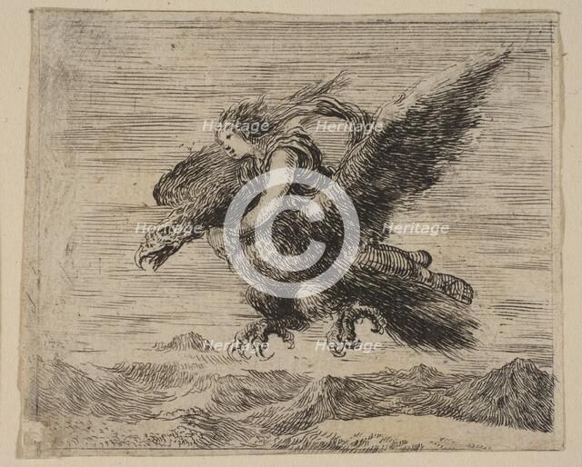 Jupiter and Ganymede, from 'Game of Mythology' (Jeu de la Mythologie), 1644. Creator: Stefano della Bella.