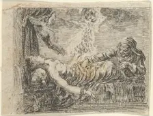 Jupiter and Danaë, from Game of Mythology (Jeu de la Mythologie), 1644. Creator: Stefano della Bella