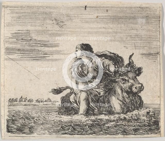 Jupiter and Europa, from 'Game of Mythology' (Jeu de la Mythologie), 1644. Creator: Stefano della Bella.
