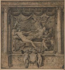 Jupiter and Juno: Study for the Furti di Giove Tapestries, ca. 1532-35. Creator: Perino del Vaga