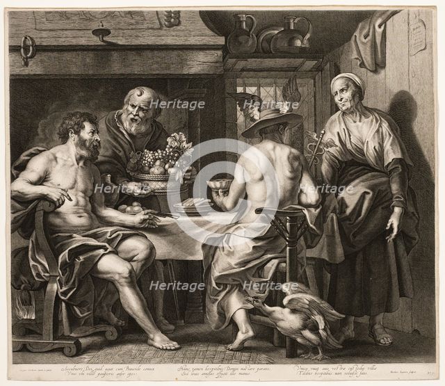 Jupiter and Mercury with Baucis and Philemon, c. 1650. Creator: Nicolaes Lauwers.