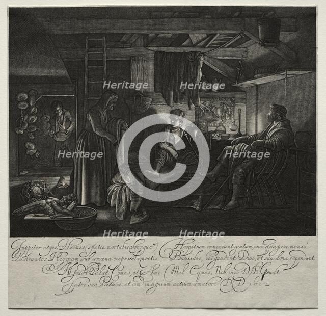 Jupiter and Mercury at the House of Philemon and Baucis. Creator: Hendrik Goudt (Dutch, 1585-1630).