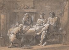 Jupiter and Mercury in the House of Baucis and Philemon, 18th century. Creator: Hyacinthe Collin de Vermont