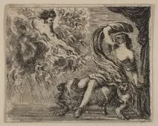 Jupiter and Semele, from Game of Mythology (Jeu de la Mythologie), 1644. Creator: Stefano della Bella