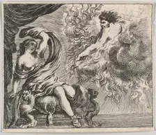 Jupiter and Semele, from Game of Mythology (Jeu de la Mythologie), 1644. Creator: Stefano della Bella