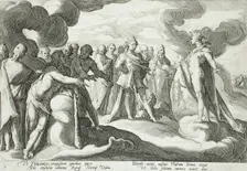 Jupiter and the Other Gods Asking Helios to Resume Control of the Chariot, published 1590. Creator: Hendrik Goltzius