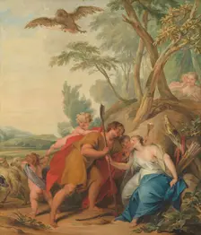 Jupiter, Disguised as a Shepherd, Seducing Mnemosyne, the Goddess of Memory, 1727. Creator: Jacob de Wit