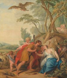 Jupiter, Disguised as a Shepherd, Seducing Mnemosyne, the Goddess of Memory, 1727. Creator: Jacob de Wit