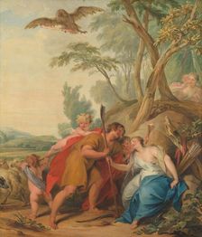 Jupiter, Disguised as a Shepherd, Seducing Mnemosyne, the Goddess of Memory, 1727. Creator: Jacob de Wit