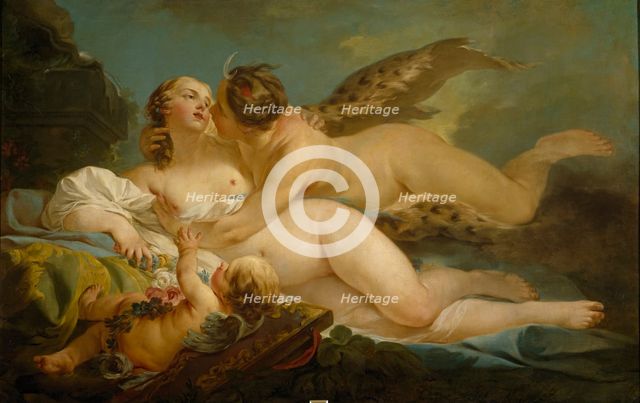 Jupiter disguised as Diana and Callisto, between 1745 and 1749. Creator: Jean Baptiste Marie Pierre.
