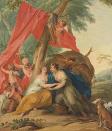 Jupiter, Disguised as Diana, Seducing the Nymph Callisto, 1727. Creator: Jacob de Wit