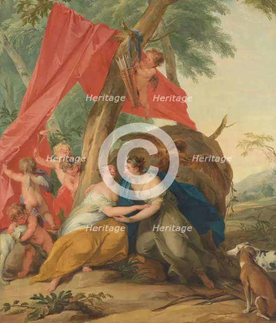 Jupiter, Disguised as Diana, Seducing the Nymph Callisto, 1727. Creator: Jacob de Wit.