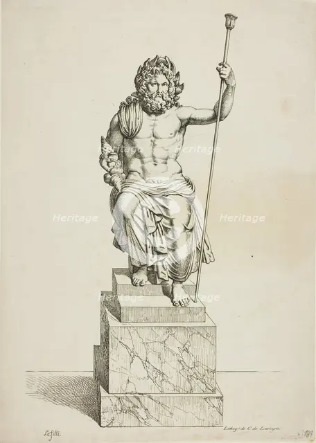 Jupiter, drawn from the collection of M. Denon, c. 1820. Creator: Louis Lafitte.