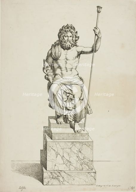 Jupiter, drawn from the collection of M. Denon, c. 1820. Creator: Louis Lafitte.