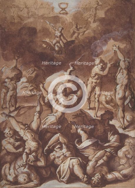 Jupiter Fighting the Giants., 1540-96. Creator: Jacopo Zucchi.