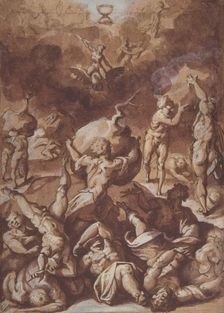 Jupiter Fighting the Giants., 1540-96. Creator: Jacopo Zucchi