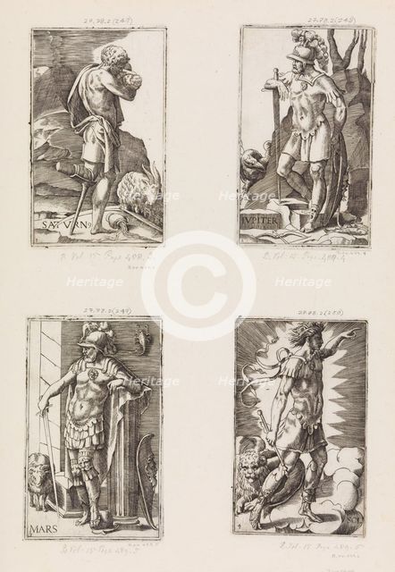 Jupiter, from Planets, plate 2, 1530-70. Creator: Giulio Bonasone.