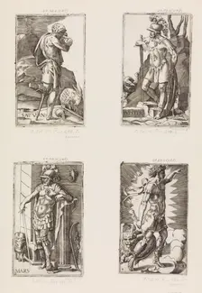 Jupiter, from Planets, plate 2, 1530-70. Creator: Giulio Bonasone