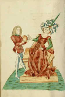 Jupiter Gives Danae a Gift of Gold; Barlaam und Josaphat, 1469. Creators: Hans Schilling, Diebolt Lauber