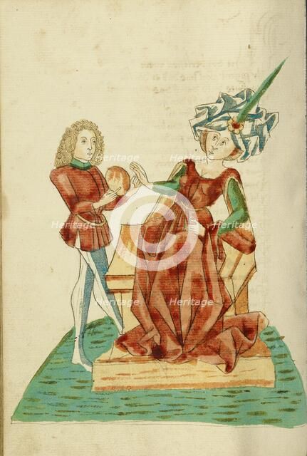 Jupiter Gives Danae a Gift of Gold; Barlaam und Josaphat, 1469. Creators: Hans Schilling, Diebolt Lauber.