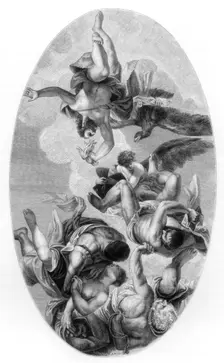Jupiter Hurling Thunderbolts at the Vices 1554-1556 (1870). Artist: L Chapon