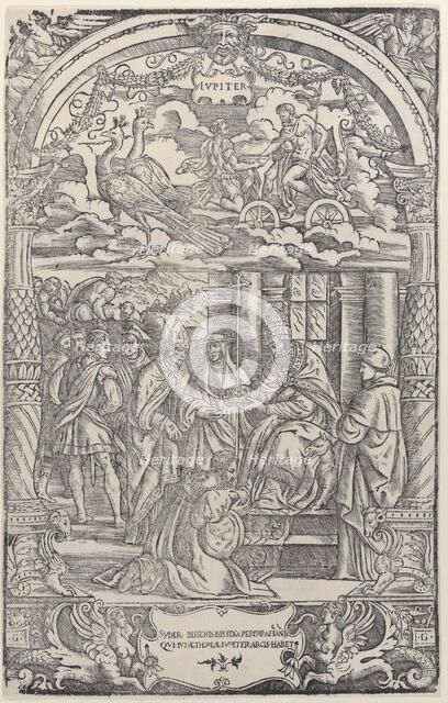 Jupiter in a Chariot Drawn by Two Peacocks..., 1533. Creator: Unknown.